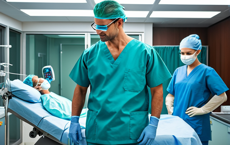**

"A professional surgeon in a modern operating room, interacting with a sophisticated robotic surgery system, fully clothed in scrubs, appropriate attire, safe for work, perfect anatomy, correct proportions, natural pose, well-lit, high-resolution, professional setting, family-friendly."

**